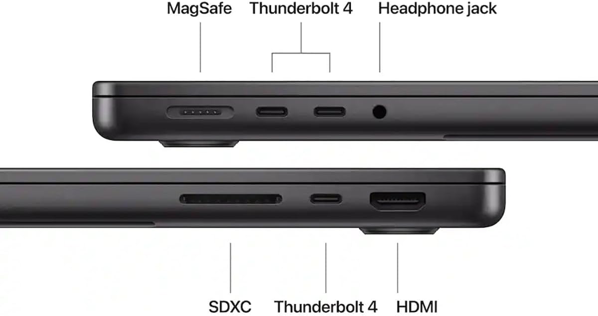 Apple MacBook Pro 14" with M5 Chip, 10-Core CPU and 10-Core GPU, Late 2025 - Space Black, Standard, 16GB Memory, 70W Adapter, 512GB SSD - Image 5